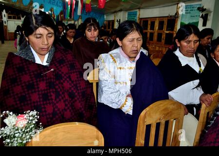 Mariage - Église de GRANJA PORCON - coopérative évangélique - département de Cajamarca au Pérou. Banque D'Images