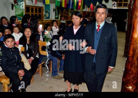 Mariage - Église de GRANJA PORCON - coopérative évangélique - département de Cajamarca au Pérou. Banque D'Images