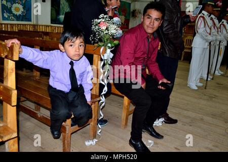 Mariage - Église de GRANJA PORCON - coopérative évangélique - département de Cajamarca au Pérou. Banque D'Images