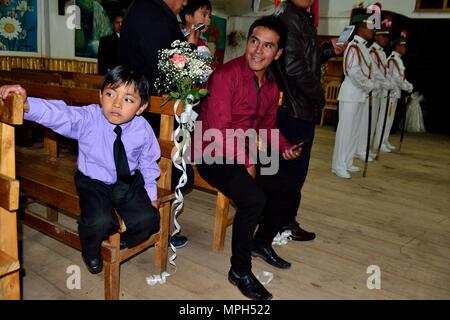 Mariage - Église de GRANJA PORCON - coopérative évangélique - département de Cajamarca au Pérou. Banque D'Images