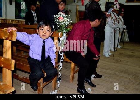 Mariage - Église de GRANJA PORCON - coopérative évangélique - département de Cajamarca au Pérou. Banque D'Images