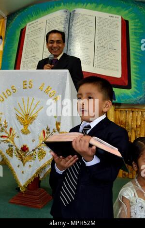 Mariage - Église de GRANJA PORCON - coopérative évangélique - département de Cajamarca au Pérou. Banque D'Images