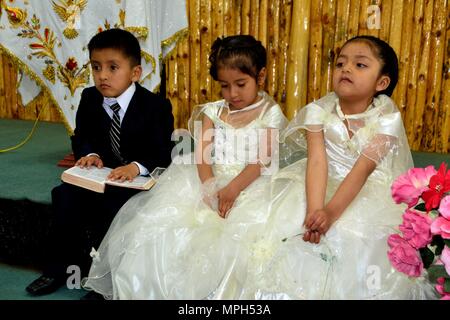 Mariage - Église de GRANJA PORCON - coopérative évangélique - département de Cajamarca au Pérou. Banque D'Images