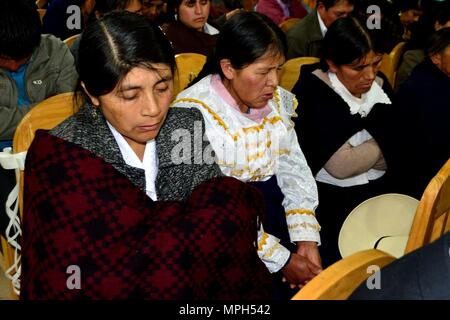 Mariage - Église de GRANJA PORCON - coopérative évangélique - département de Cajamarca au Pérou. Banque D'Images