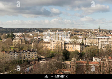 L'hiver offre une vue sur la ville de Bristol à partir de la tour Cabot sur Brandon Hill Banque D'Images