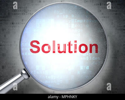 Concept d'entreprise : solution avec du verre optique Banque D'Images