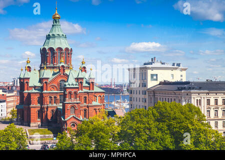 La cathédrale Uspenski. Cathédrale orthodoxe de l'est à Helsinki, Finlande, dédiée à la Dormition de la Theotokos, a été construit en 1862-1868 Banque D'Images