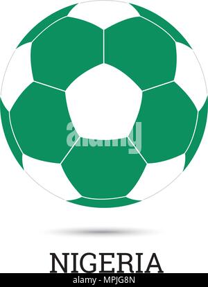 Ballon de soccer avec des couleurs nationales nigériane vector illustration Illustration de Vecteur