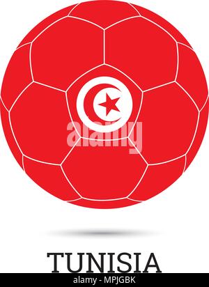 Ballon de soccer avec des couleurs et de l'emblème national tunisien vector illustration Illustration de Vecteur