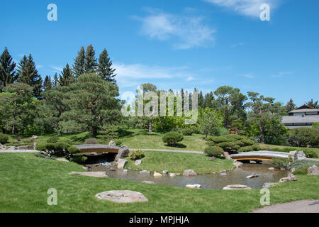 L'incroyable vue jardin japonais Nikka Yuko à Lethbridge, Alberta a ouvert ses portes en 1967. Tous les composants ont été construites à Kyoto, au Japon, et remonté dans la gar Banque D'Images