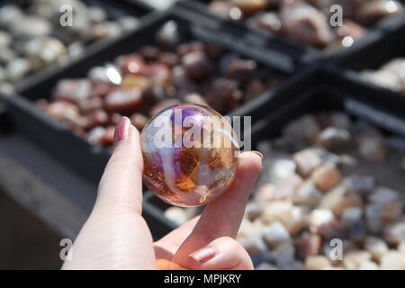 Cristal verre boule de marbre Banque D'Images