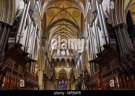 Intérieur de la cathédrale de Salibury Banque D'Images