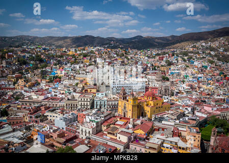 Vue de la ville de El Pípila, monument Monumento al Pipila, Guanajuato, dans le centre-ville MexicoGuanajuato, ville du centre du Mexique Banque D'Images