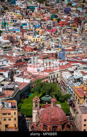 Vue de la ville de El Pípila, monument Monumento al Pipila, Guanajuato, dans le centre-ville MexicoGuanajuato, ville du centre du Mexique Banque D'Images