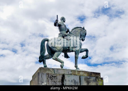 POPAYAN, COLOMBIE - février 06, 2018 : vue extérieure de la Statue de Sebastian de Belalcazar sur le Monte del Morro Hill dans le Popayan Banque D'Images