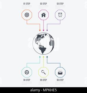 Vector illustration infographie six options Illustration de Vecteur