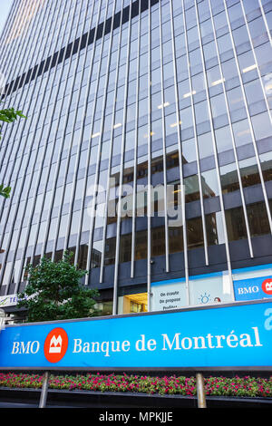 Montréal Canada,Québec province,Boulevard René Levesque,Banque de Montréal,panneau,banque,banque,immeuble de bureaux,Canada070706138 Banque D'Images