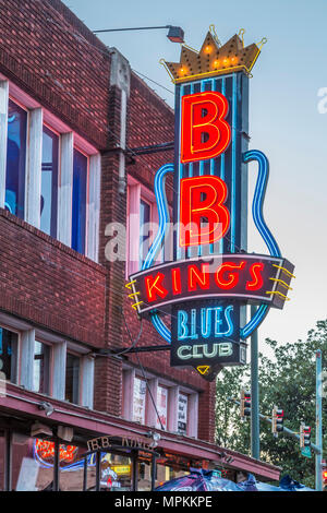 Historique Beale Street, connu comme la maison des Blues à Memphis, Tennessee, États-Unis Banque D'Images