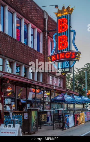 Historique Beale Street, connu comme la maison des Blues à Memphis, Tennessee, États-Unis Banque D'Images