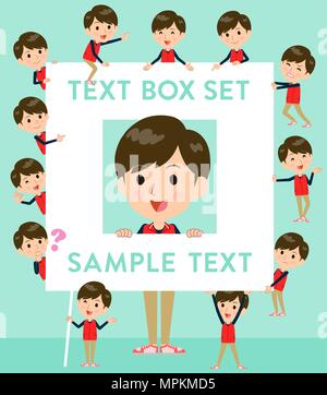 Personnel du magasin uniforme rouge homme text box Illustration de Vecteur