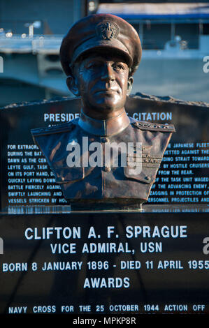 Bataille de Golfe de Leyte Memorial, Thon Harbor Park, San Diego, Californie Banque D'Images