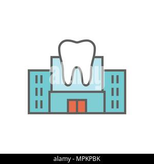 L'icône de localisation dentiste dentaire soins dentaires, w images bâtiment avec windows Illustration de Vecteur