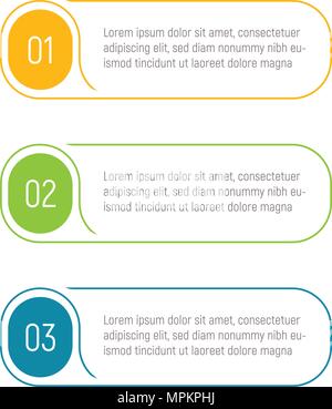 Trois étapes, infographie, éléments bouton step, vector illustration, web template. L'élément d'interface de l'app. Illustration de Vecteur