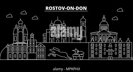 Rostov-sur-Don d'ossature d'horizon. Russie - Rostov-on-Don, Fédération de ville architecture linéaire, les bâtiments. Rostov-sur-Don, illustration de voyage aperçu land Banque D'Images