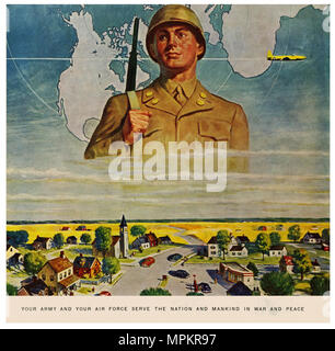 La Seconde Guerre mondiale affiche de propagande américaine Vintage - l'Ambassadeur de la paix Banque D'Images