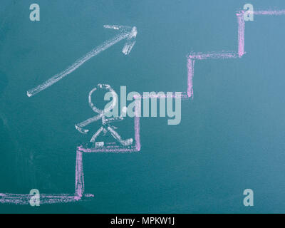 Etape par étape vers le sommet - et le développement de carrière Banque D'Images