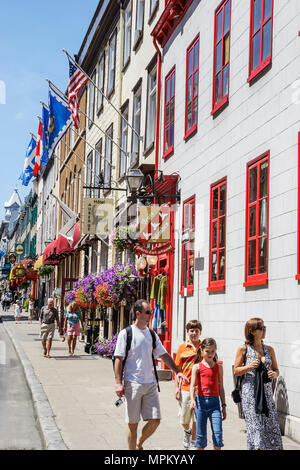 Québec Canada,haute ville,rue Saint Louis,bâtiments historiques,horizon de la ville,es,shopping shopper shoppers magasins marché marché achat sel Banque D'Images