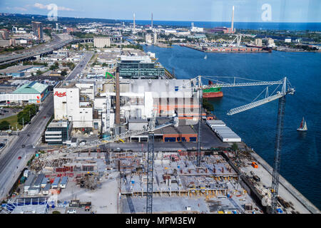 Toronto Canada,Queen's Quay East,Redpath Sugar Refinery,Harbourfront,Lake Ontario,Waterfront Redynamisation,zone industrielle,en construction Banque D'Images