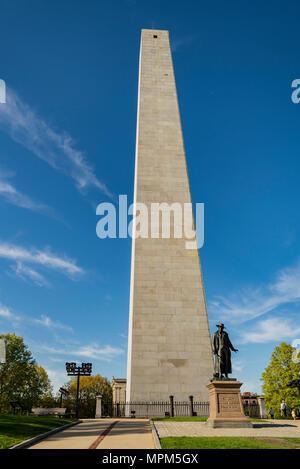 Le Bunker Hill Monument à Boston, Massachusetts. Banque D'Images