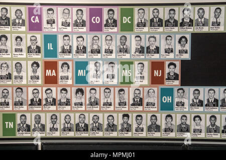 Des promenades en liberté, Mugshots Museum, Greyhound bus station historique commémorant l'activisme de 1961, Montgomery, Alabama, États-Unis Banque D'Images