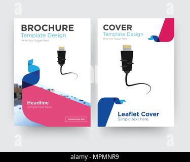 Modèle de conception de brochure flyer ethernet avec résumé photo de fond, tendance minimaliste business entreprise rouler ou le rapport annuel Illustration de Vecteur