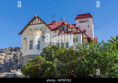 Goerke Haus historiques célèbres de l'époque coloniale Allemande sur une colline donnant sur Luderitz Banque D'Images