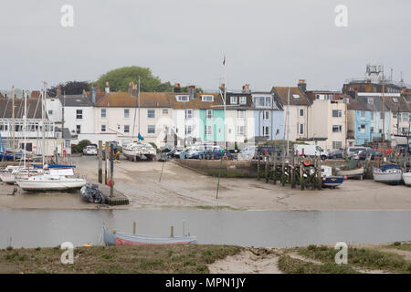 Avis de Shoreham-by-sea à partir de la rivière Adur, West Sussex, UK, Mai 2018 Banque D'Images