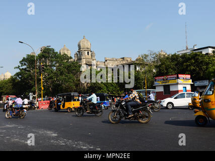 Le trafic de Chennai, Inde. Banque D'Images