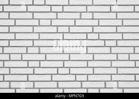 Mur en brique blanche avec fond de coulis gris texture pattern Banque D'Images