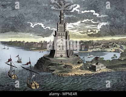Le phare d'Alexandrie, 18e siècle. Artiste : Inconnu. Banque D'Images