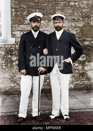 Le Tsar Nicolas II de Russie et le roi George V de Grande-Bretagne. Artiste : Inconnu. Banque D'Images