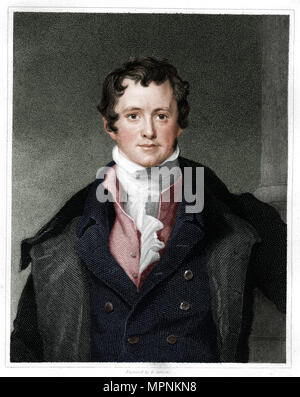 Humphry Davy, chimiste anglais, (1833). Artiste : E Scriven. Banque D'Images