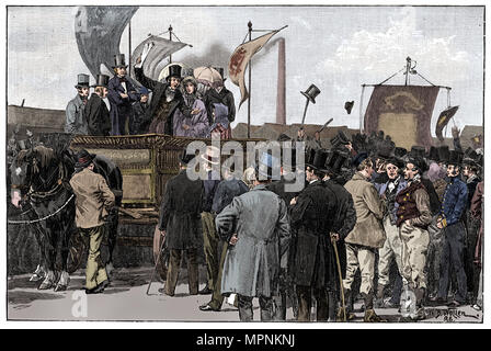 La manifestation chartiste sur Kennington Common, 1848, (1900). Artiste : William Barnes Wollen. Banque D'Images