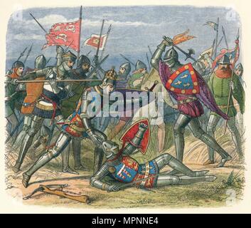 'Le Roi attaqué par le duc d'Alencon", 1415 (18640. Artiste : James William Edmund Doyle. Banque D'Images