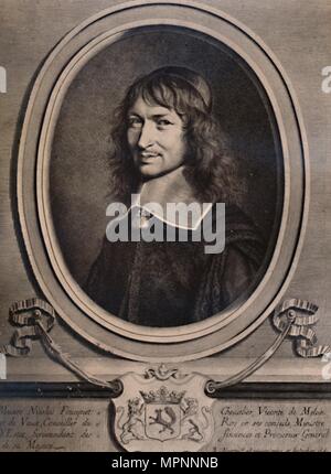 Nicolas Fouquet, ministre des Finances sous Louis XIV de France, 17e siècle (1894). Artiste : Robert Nanteuil. Banque D'Images