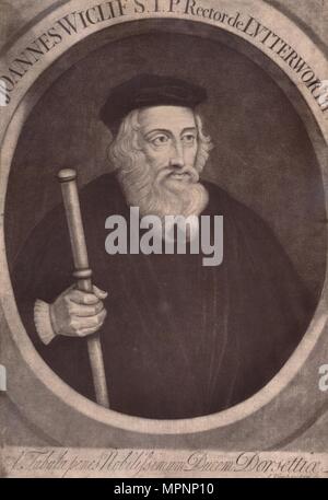 John Wycliffe, théologien et réformateur religieux anglais, 18ème siècle (1894). Artiste : Alexander van Haecken. Banque D'Images