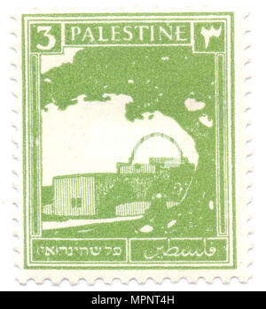 La Palestine du Mandat britannique (1948) timbres pré vert Le tombeau de Rachel à Bethléem Banque D'Images