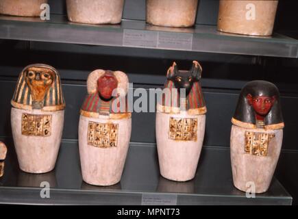 L'Padiuf faux vases canopes, 22e dynastie, c1550BC-1069 BC. Artiste : Inconnu. Banque D'Images