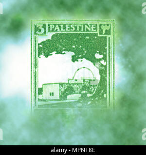 La Palestine du Mandat britannique (1948) timbres pré vert Le tombeau de Rachel à Bethléem Banque D'Images