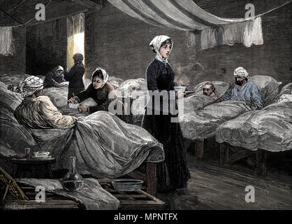 Dans la Florence Nightingale hôpital caserne à Scutari, c1880. Artiste : Inconnu. Banque D'Images